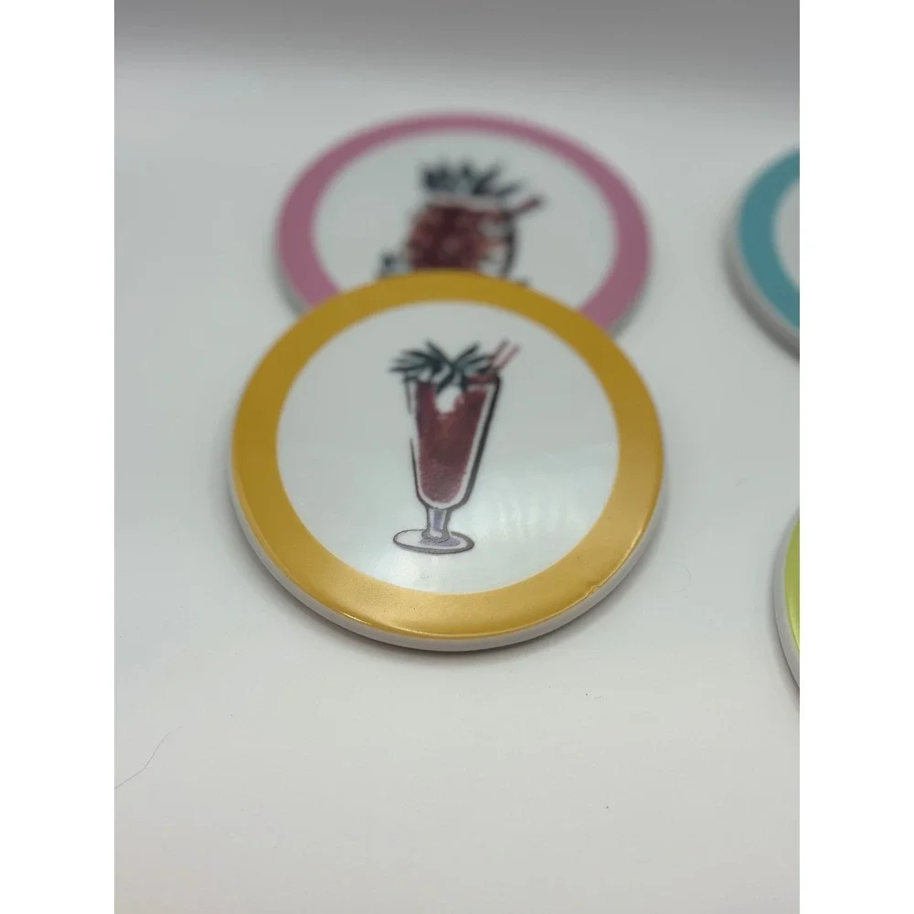 Bamboo Kon Tiki Tiki Cocktail Coasters Set Retro Barware Aloha beach kitchen